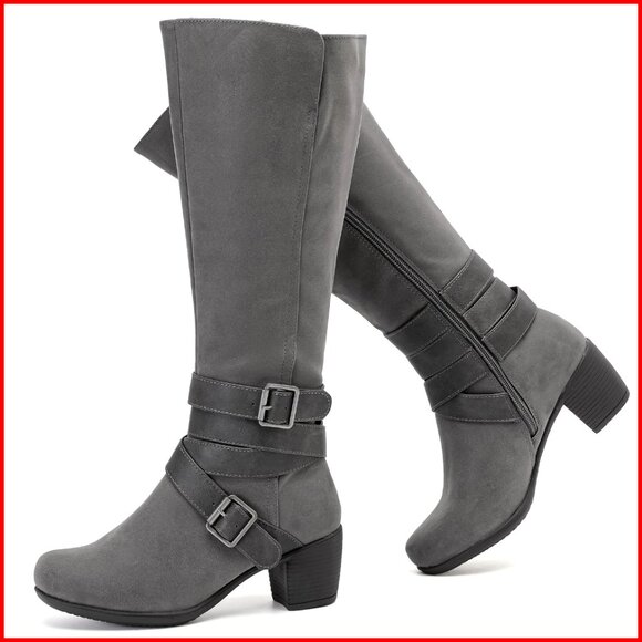 Knee High Boots Chunky Heel Pointed Toe Fashion Boots Women's Shoes